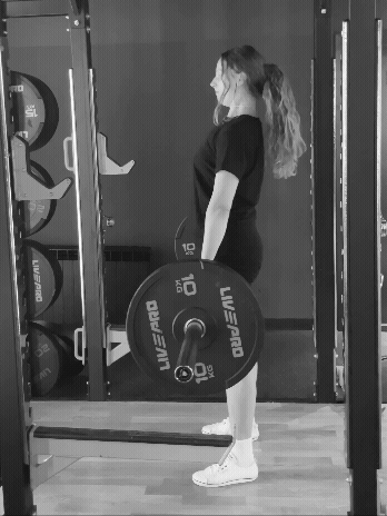 anja performing hang power clean